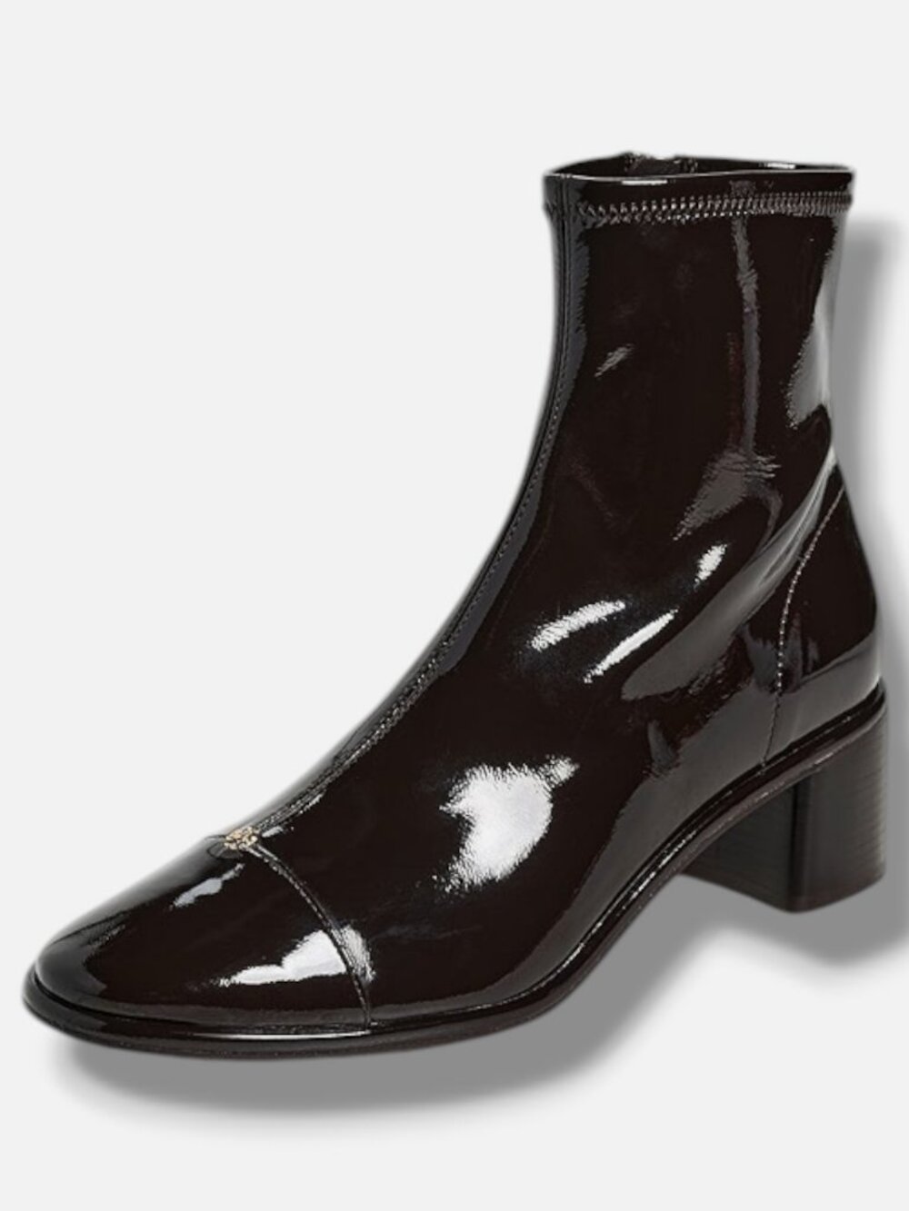 Tory Burch Women's Brown Cap-Toe Heel Ankle Boots Shoes Size 5M